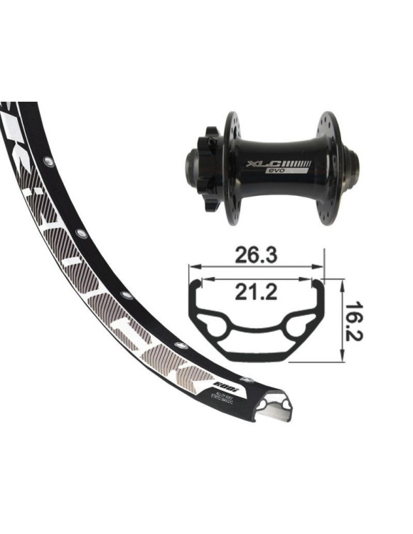 Roda Dianteira XLC 27.5 Eixo 100mm 15mm 6 Furos...
