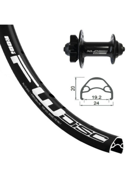 Roda Dianteira XLC FW-A05 24x1.90 Disco 6 Furos Alumínio