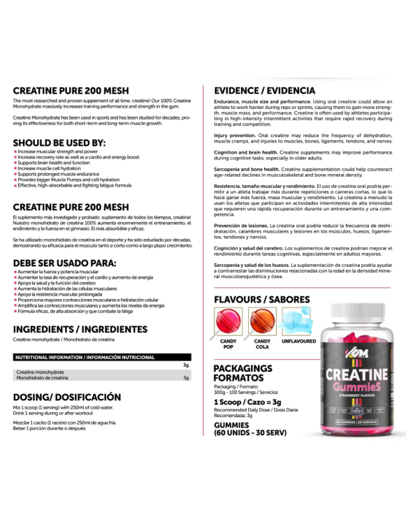 Creatina em Gomas Merida KOM Gummies Morango 60