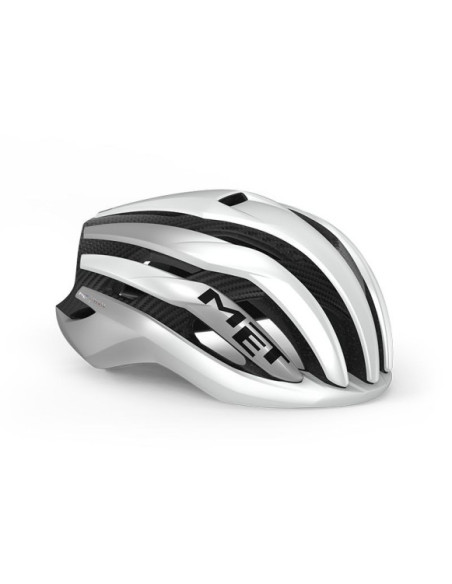 Capacete de Estrada MET Trenta 3K Carbon MIPS Branco Prata