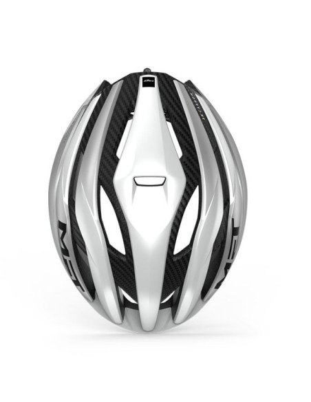 Capacete de Estrada MET Trenta 3K Carbon MIPS Branco Prata