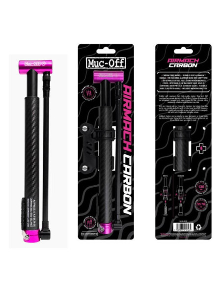 Mini Bomba Muc-Off AIRMACH Presta/Standard Carbono