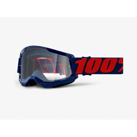 Óculos Goggles 100% Strata 2 - Navy, Lente Transparente