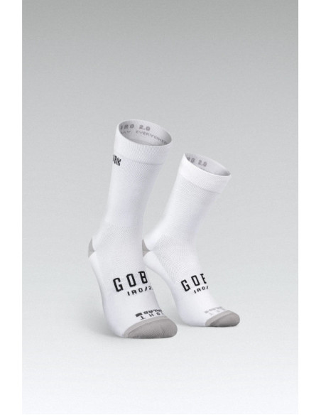 Meias de Ciclismo Gobik IRO 2.0 Unisexo WHITE LOGO