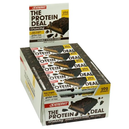 Caixa de Barras Enervit Crunchy 20g Protein 55g Double Choco