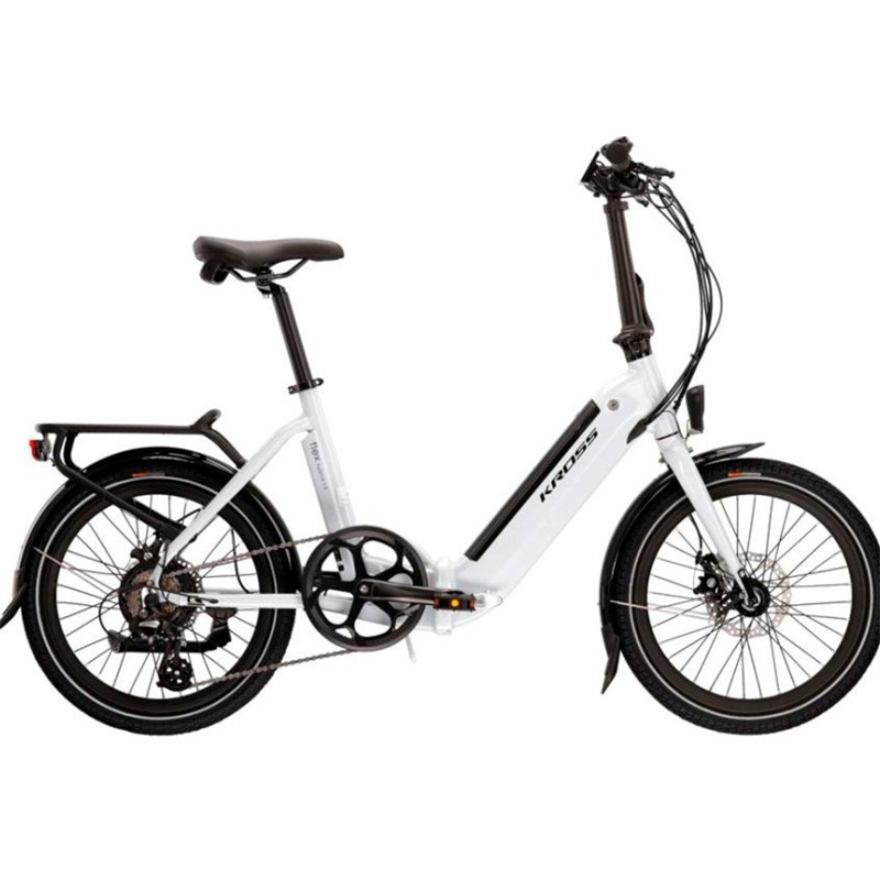 Bicicleta Elétrica Dobrável Kross Flex Hybrid 1.0 Grey - Rodas 20"